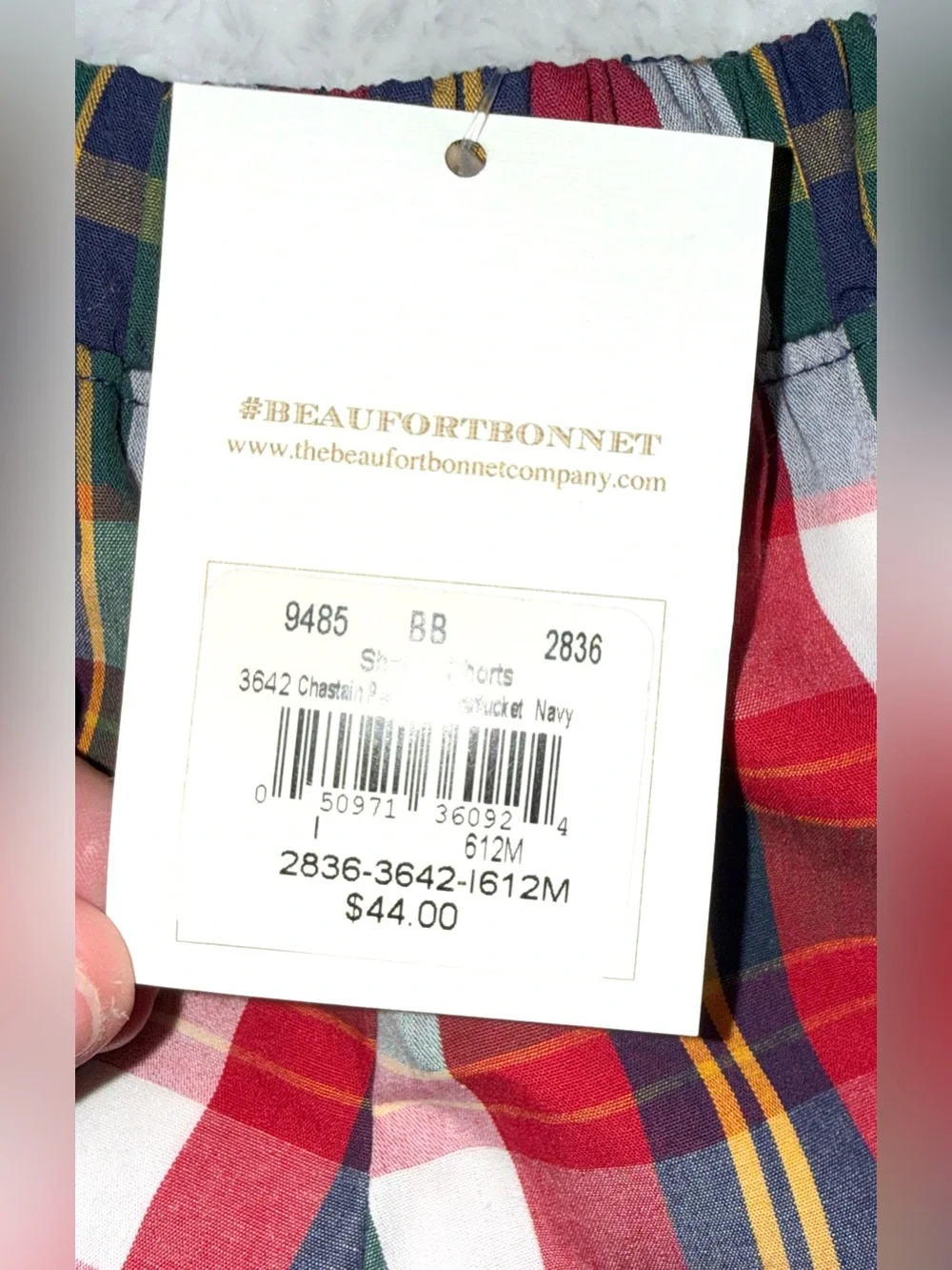 The Beaufort Bonnet Company plaid pull on shorts, size 6-12 mos, NWT